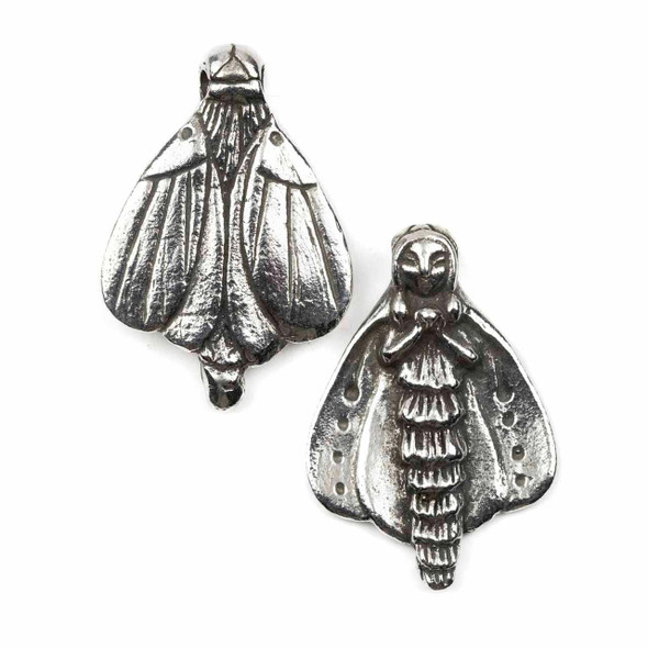 Cherry Tree Beads Green Girl Studios Pewter 32x40mm Moth Lady Bead - 1 per bag 