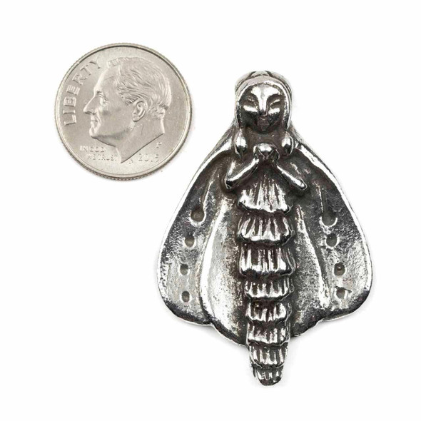 Cherry Tree Beads Green Girl Studios Pewter 32x40mm Moth Lady Bead - 1 per bag 