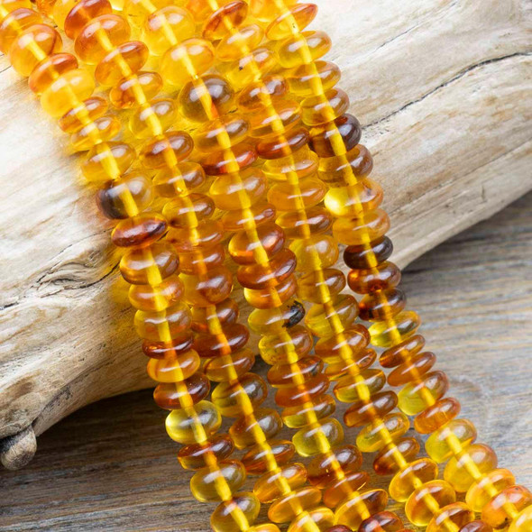 Cherry Tree Beads Amber 3x7mm Rondelle Beads - 15 inch strand 