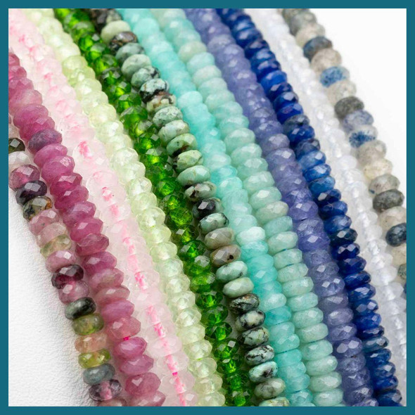 Cherry Tree Beads Natural Gemstone 2x4mm Faceted Heishi Beads - 8 inch strand 