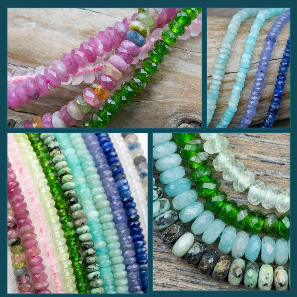 Cherry Tree Beads Natural Gemstone 2x4mm Faceted Heishi Beads - 8 inch strand 