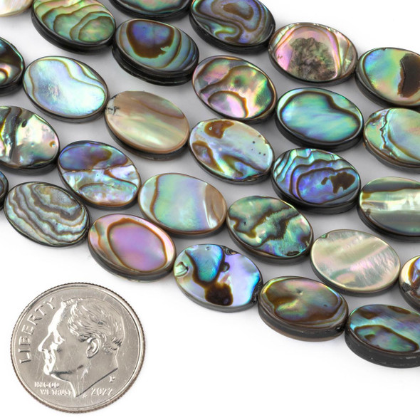 Cherry Tree Beads Abalone Paua Shell 8x12mm Oval Beads - 8 inch strand 