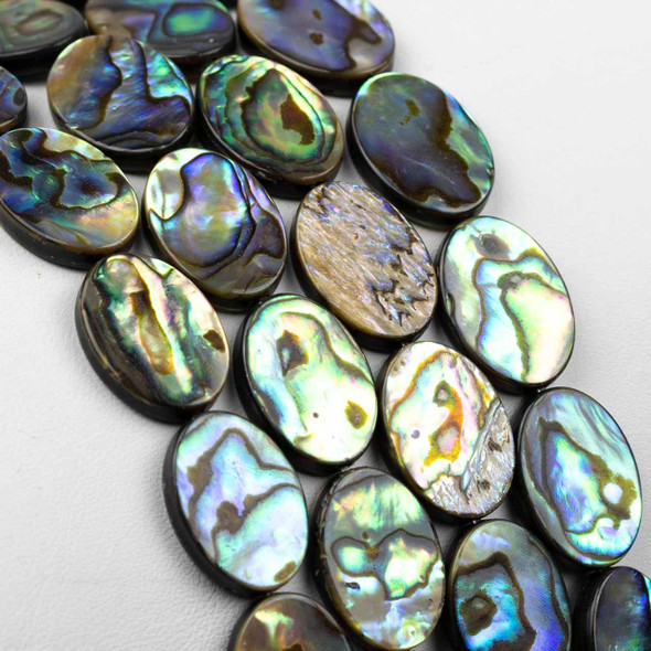 Cherry Tree Beads Abalone Paua Shell 13x18mm Oval Beads - 8 inch strand 
