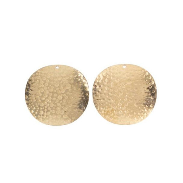 Cherry Tree Beads Brass 30mm Hammered Wavy Disc Pendant - 6 per bag 