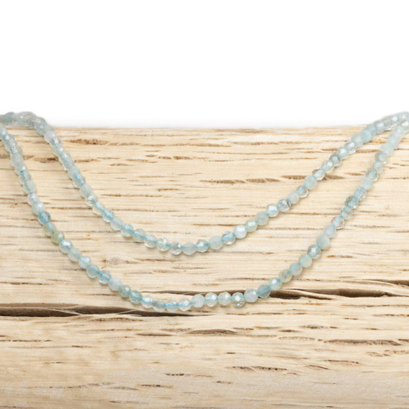 Cherry Tree Beads BOGO Aquamarine 2mm Faceted Round Beads - 15 inch strand 