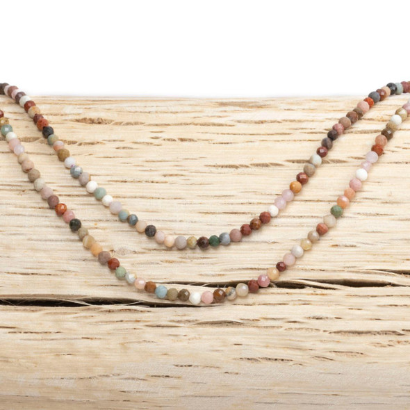 Cherry Tree Beads BOGO Alashan Agate 2mm Faceted Round Beads - 15 inch strand 