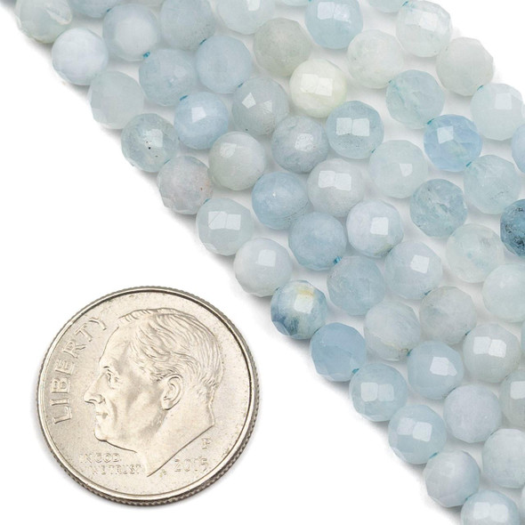 Cherry Tree Beads BOGO Aquamarine 4mm Faceted Round Beads - 15 inch strand 