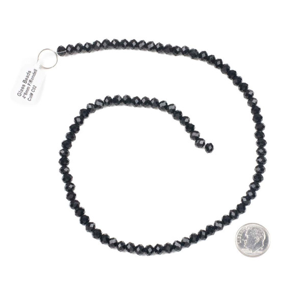 Cherry Tree Beads Crystal 5x6mm Opaque Midnight Black Faceted Rondelle Beads - Approx. 15 inch strand  Cherry Tree Beads Crystal 5x6mm Opaque Midnight Black Faceted Rondelle Beads - Approx. 15 inch strand