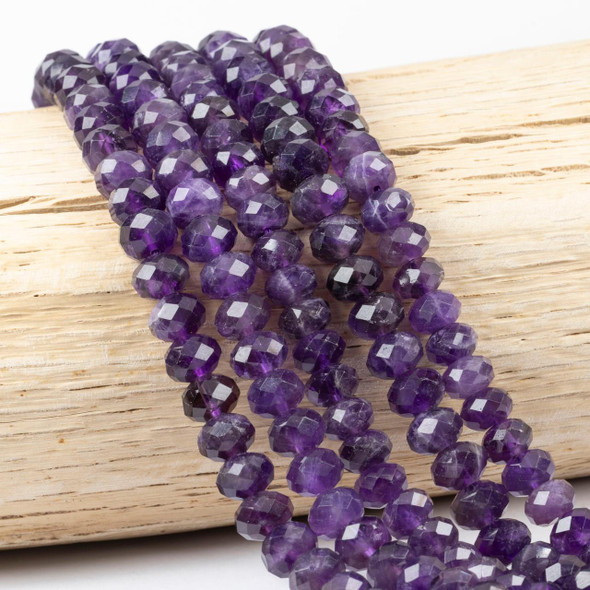 Cherry Tree Beads Amethyst 6x8mm Faceted Rondelle Beads - 8 inch strand  Cherry Tree Beads Amethyst 6x8mm Faceted Rondelle Beads - 8 inch strand