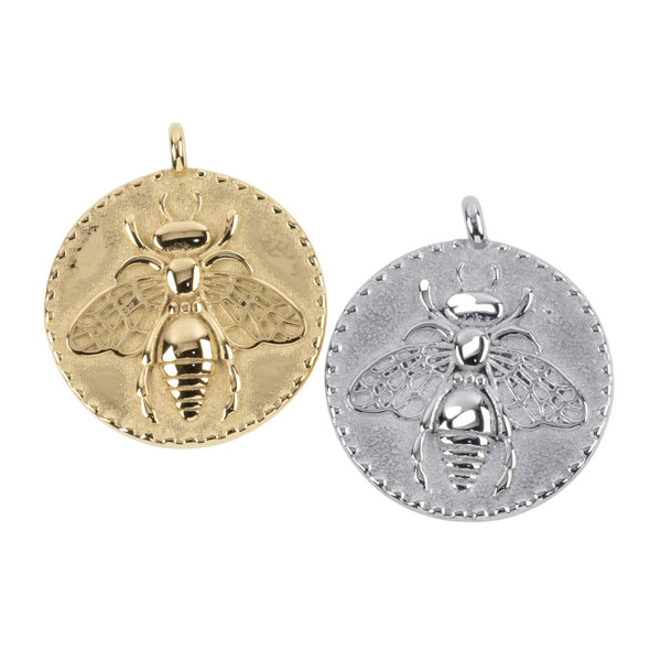 Cherry Tree Beads 304 Stainless Steel 15x16mm Flying Insect Coin Charms - 2 per bag 