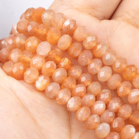 Cherry Tree Beads Sunstone 4x6mm Faceted Rondelle Beads - 8 inch strand 