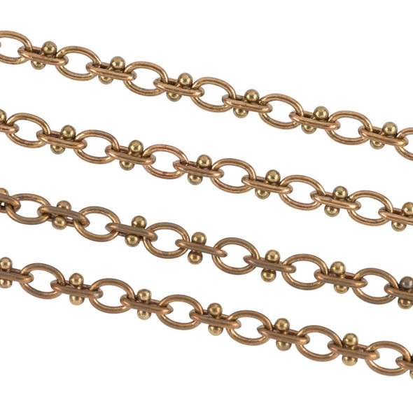 Cherry Tree Beads Brass Chain Oval Chain with 4x6mm Oval Links with Barbell- 1 meter  Cherry Tree Beads Brass Chain Oval Chain with 4x6mm Oval Links with Barbell- 1 meter