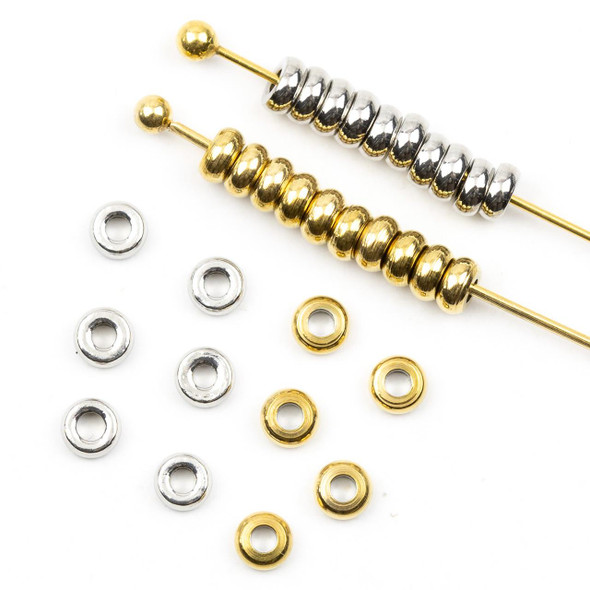 Cherry Tree Beads 304 Stainless Steel 1x3mm Heishi Spacer Beads 