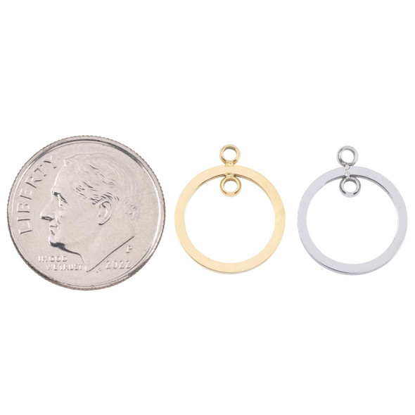 Cherry Tree Beads 304 Stainless Steel 11mm Hoop Charms - 2 per bag 