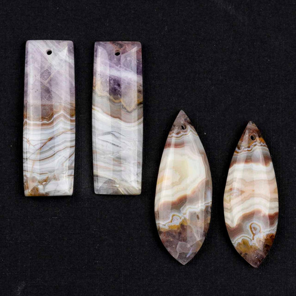 Cherry Tree Beads Amethyst & Agate Pendant Pairs - 1 pair per bag 