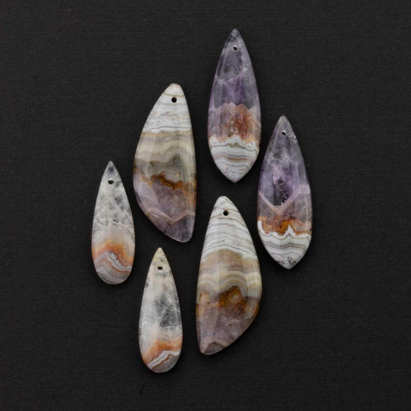 Cherry Tree Beads Amethyst & Agate Pendant Pairs - 1 pair per bag 