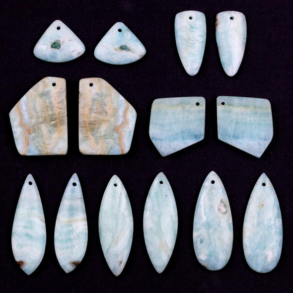 Cherry Tree Beads Hemimorphite Pendant Pairs - 1 pair per bag 