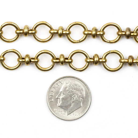 Brass 8.5mm Round Link Chain - 1 meter