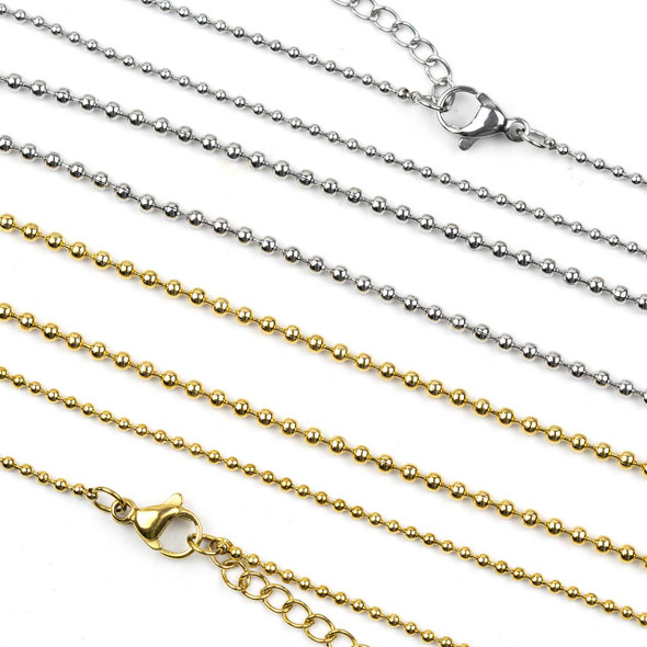 Cherry Tree Beads 304 Stainless Steel Ball Chain Necklace - WY-01/WY-02 