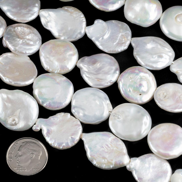 Cherry Tree Beads Freshwater Pearl 16mm Irregular Coin Beads 