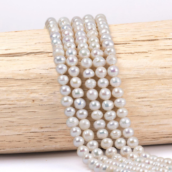 Cherry Tree Beads Freshwater Pearl 5-6mm Potato Beads - 8 inch strand 