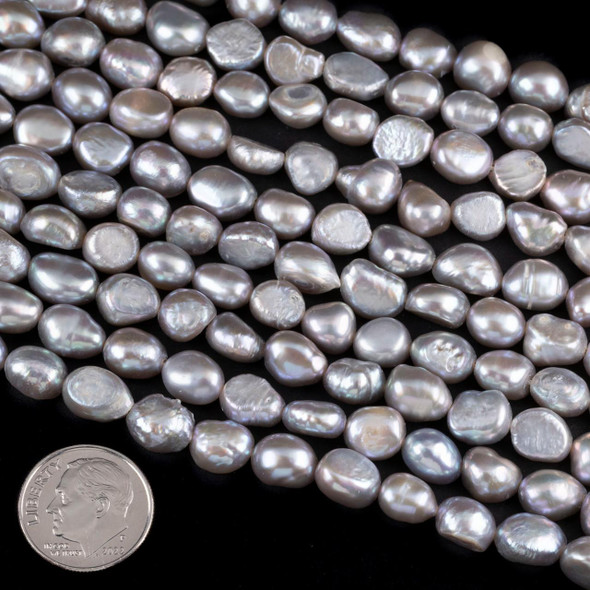 Cherry Tree Beads Freshwater Pearl 7x8mm Gray Baroque Beads - 8 inch strand 
