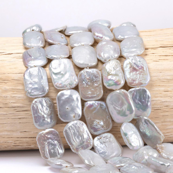 Cherry Tree Beads Freshwater Pearl approx. 15x19mm Rectangle Beads - 8 inch strand 