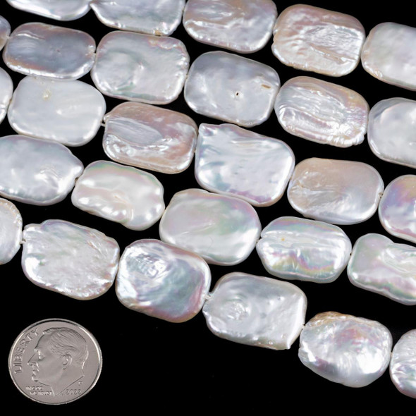 Cherry Tree Beads Freshwater Pearl approx. 15x19mm Rectangle Beads - 8 inch strand 