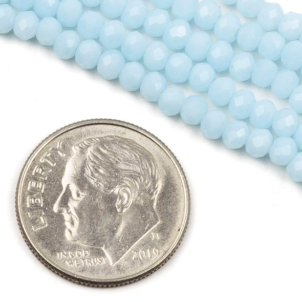 Cherry Tree Beads Crystal 2.5x3mm Opaque Cloud Blue Faceted Rondelle Beads - 15 inch strand 