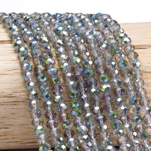 Cherry Tree Beads Crystal 5x6mm Purple & Green Fairy Garden Faceted Rondelle Beads - 16 inch strand 