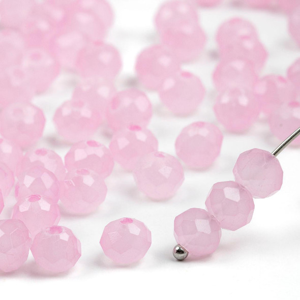 Cherry Tree Beads Crystal 4x6mm Opaque Dark Primrose Pink Faceted Rondelle Beads - 16 inch strand 