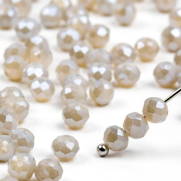 Cherry Tree Beads Crystal 3.5x4mm Opaque Wool Gray Faceted Rondelle Beads - 15 inch strand 