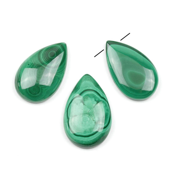 Cherry Tree Beads Malachite approx. 16x26-19x31mm Top Side Drilled Teardrop Pendant with a Flat Back - 1 per bag 