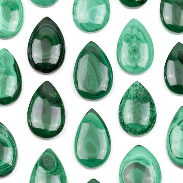Cherry Tree Beads Malachite approx. 16x26-19x31mm Top Side Drilled Teardrop Pendant with a Flat Back - 1 per bag 