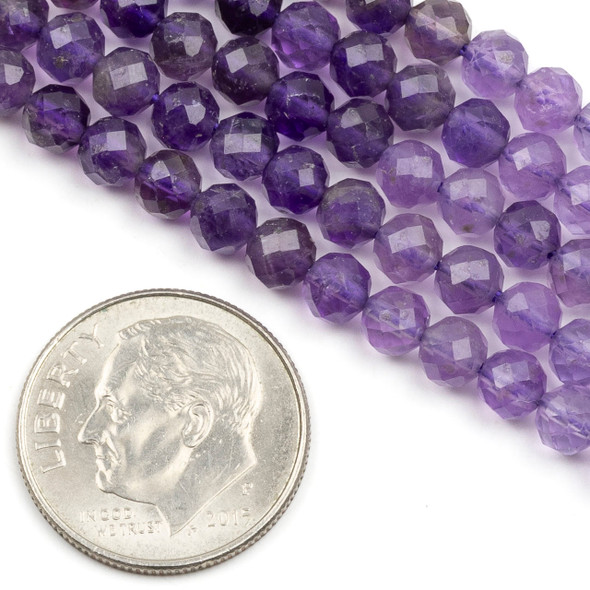 Ombre Amethyst 4mm Faceted Round Beads - 15.5 inch strand