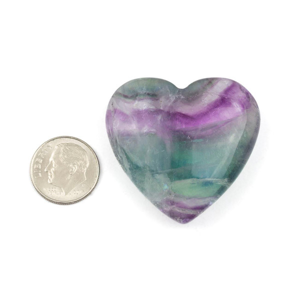 Cherry Tree Beads Fluorite 38x39mm Heart Specimen 