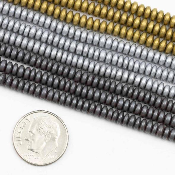 Cherry Tree Beads Matte Hematite 2x4mm Rondelle Beads - 15.5 inch strand 