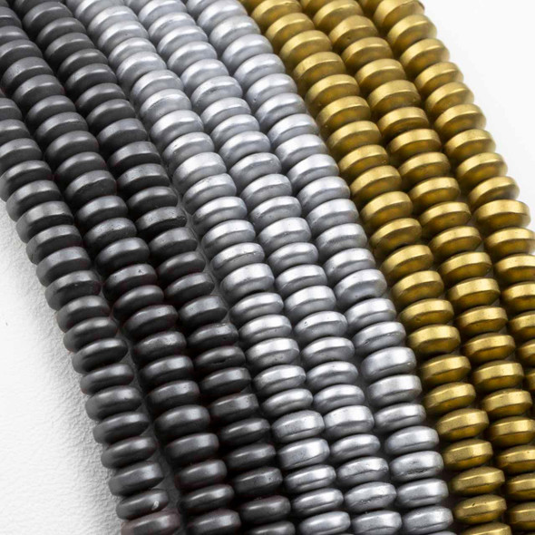 Cherry Tree Beads Matte Hematite 2x4mm Rondelle Beads - 15.5 inch strand 