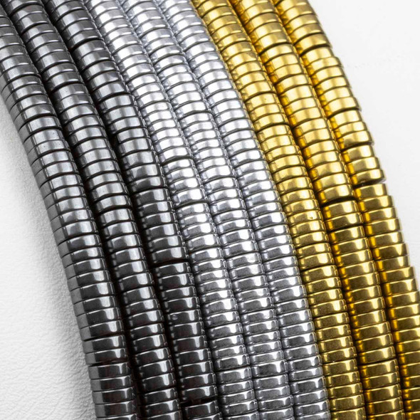 Cherry Tree Beads Hematite 1x4mm Heishi Beads - 15.5 inch strand 