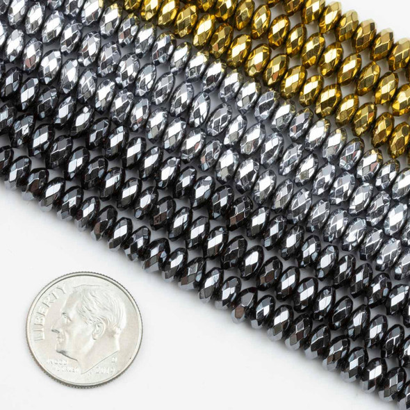 Cherry Tree Beads Hematite 3x6mm Faceted Rondelle Beads - 15.5 inch strand 