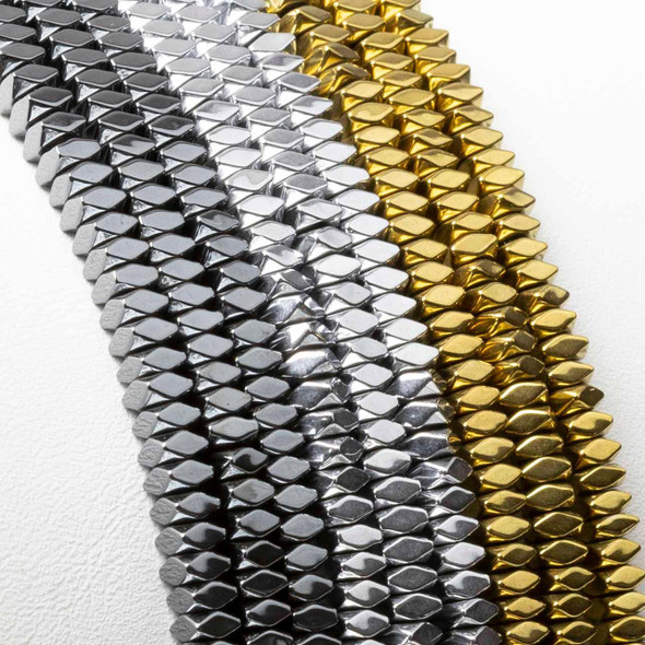 Cherry Tree Beads Hematite 2x4mm Faceted Square Heishi Beads - 15.5 inch strand 