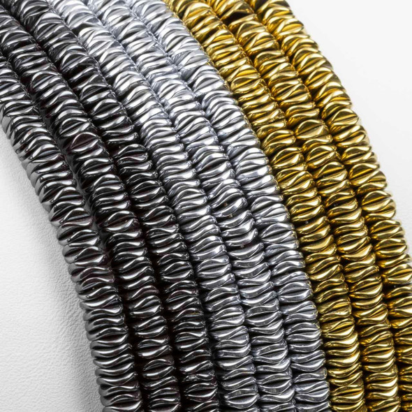 Cherry Tree Beads Hematite 1x6mm Faceted Heishi Beads - 15.5 inch strand 