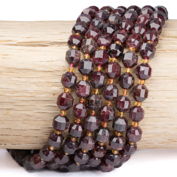 Cherry Tree Beads Garnet 8mm Faceted Bicone Beads - 15 inch strand 