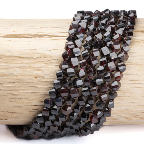 Cherry Tree Beads Garnet 6mm Faceted Helix Twist Beads - 15 inch strand 