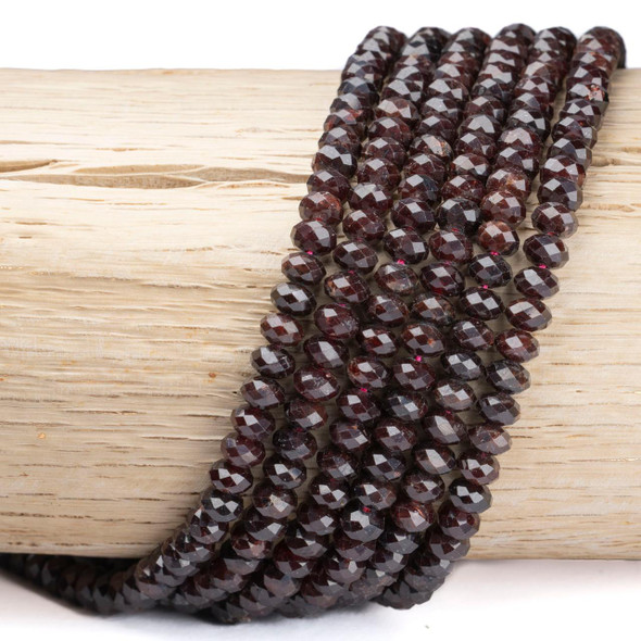 Cherry Tree Beads Garnet 4x6mm Faceted Rondelle Beads - 15 inch strand 