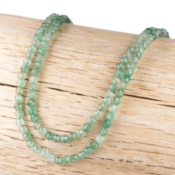 Cherry Tree Beads BOGO Green Strawberry Quartz 3mm Faceted Round Beads - 15 inch strand 