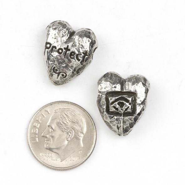  Green Girl Studios Pewter 13x21mm Heart's Eye - 1 per bag 
