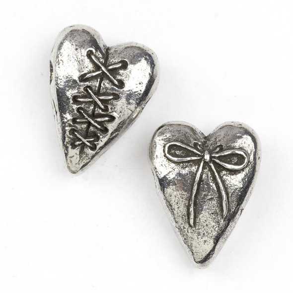  Green Girl Studios Pewter 16x22mm Laced Heart - 1 per bag 