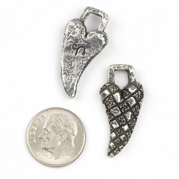  Green Girl Studios Pewter 13x32mm Harlequin Heart - 1 per bag 