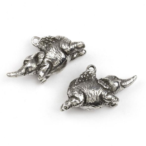  Green Girl Studios Pewter 12x33mm Flying Elephant - 1 per bag 